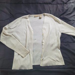 Med white cardigan